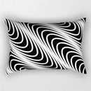 Black and white geometric wave line pillowcase set bedroom decor by Decorbites