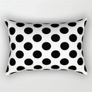 Black and white geometric wave line pillowcase set bedroom decor by Decorbites