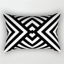 Black and white geometric wave line pillowcase set bedroom decor by Decorbites