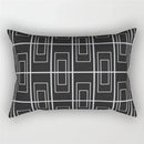 Black and white geometric wave line pillowcase set bedroom decor by Decorbites