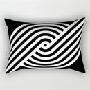 Black and white geometric wave line pillowcase set bedroom decor by Decorbites