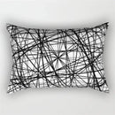 Black and white geometric wave line pillowcase set bedroom decor by Decorbites