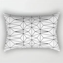 Black and white geometric wave line pillowcase set bedroom decor by Decorbites