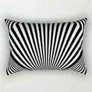 Black and white geometric wave line pillowcase set bedroom decor by Decorbites