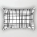 Black and white geometric wave line pillowcase set bedroom decor by Decorbites