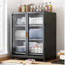 GobekUsa Kitchen Cupboard Storage Rack with Dustproof Cover Organizing Dish Box