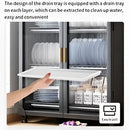 GobekUsa Kitchen Cupboard Storage Rack with Dustproof Cover Organizing Dish Box