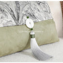 GobekUsa Avocado Green Jungle Plants Patchwork Luxury Lumbar Pillow Cover 30x50cm
