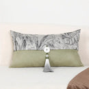 GobekUsa Avocado Green Jungle Plants Patchwork Luxury Lumbar Pillow Cover 30x50cm