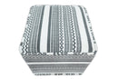 Black and White Handmade Block Printed cotton Pouf