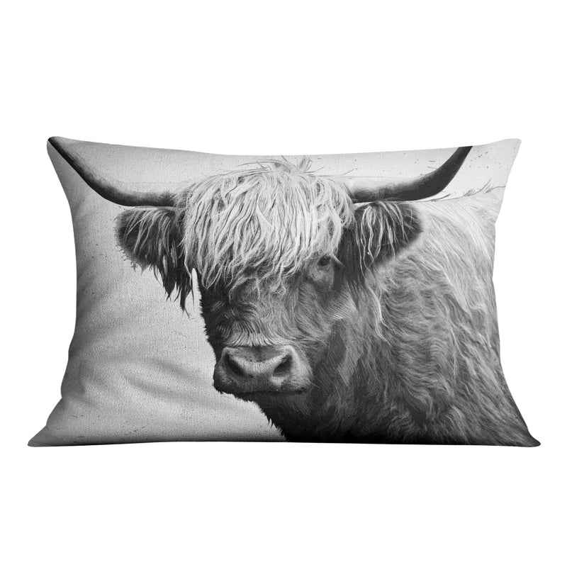 Black and White Highland Cow Cushion