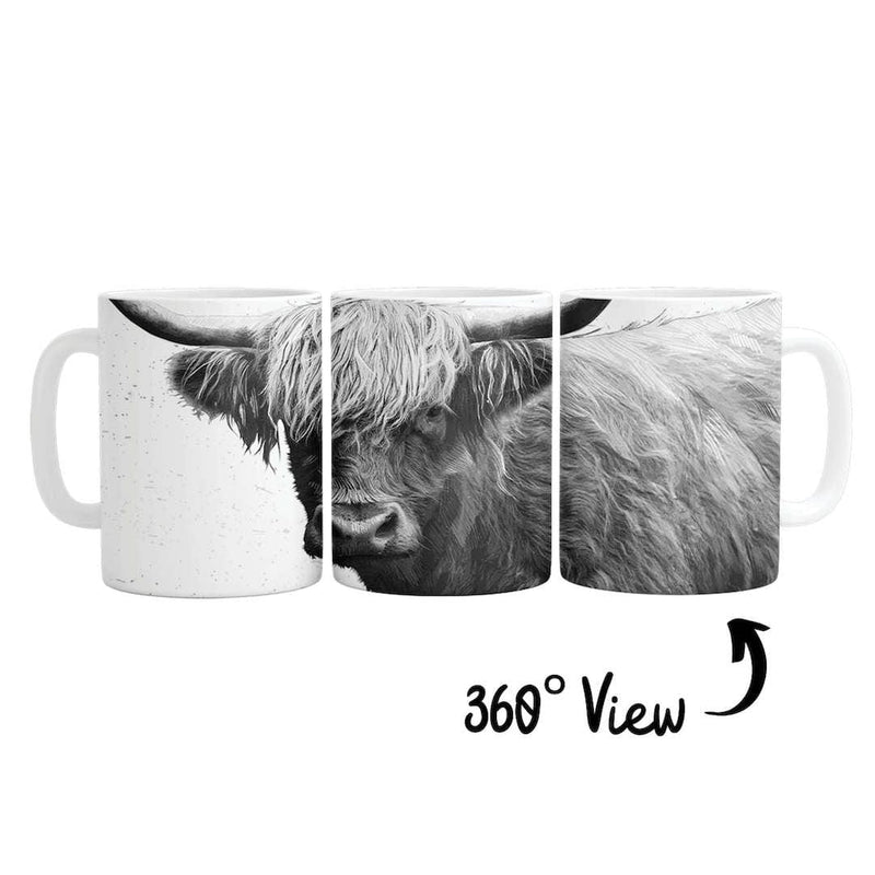 Black and White Highland Cow Mug