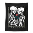 Black and white kissing lovers tarot tapestry bedroom wall decor by Decorbites