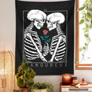 Black and white kissing lovers tarot tapestry bedroom wall decor by Decorbites