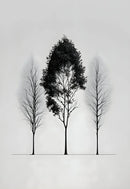 GobekUsa Black and White Mountain Tree Landscape Wall Art