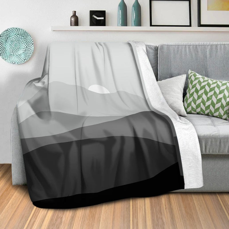 Black and White Mountains Blanket