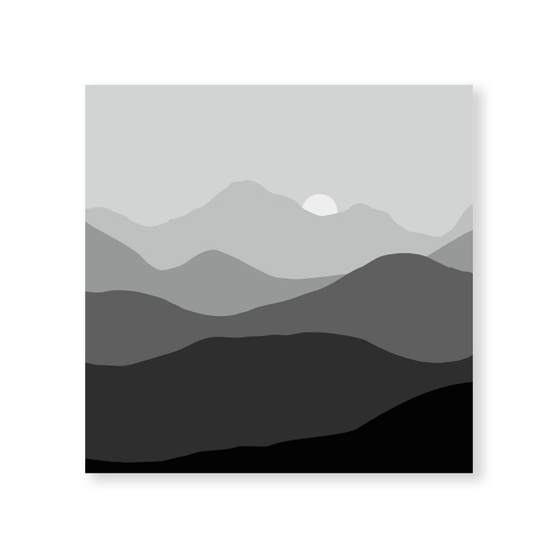 Black and White Mountains Canvas