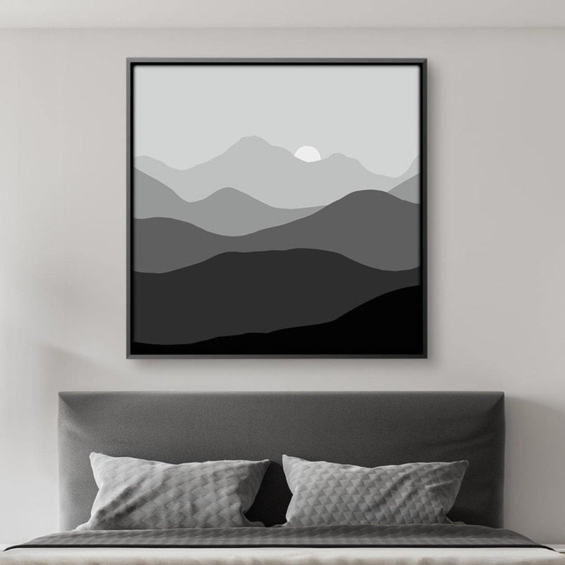 Black and White Mountains Canvas