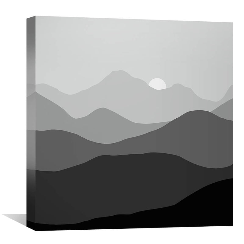 Black and White Mountains Canvas