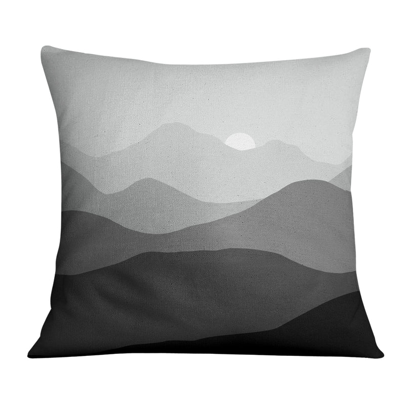 Black and White Mountains Cushion