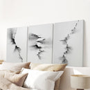 Abstract Mountain 3 Piece Wall Art. Black White Minimalist by Wall Art Set