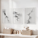 Abstract Mountain 3 Piece Wall Art. Black White Minimalist by Wall Art Set