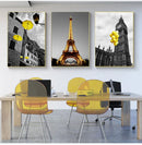 GobekUsa Black and White Nordic Landscape Canvas Set