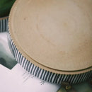GobekUsa Handmade Porcelain Bowl with Leather Handle - Round Sallow Salad Plate