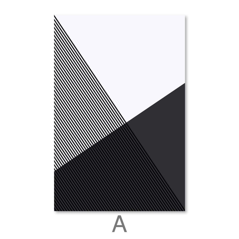 Black and White Triangles Canvas