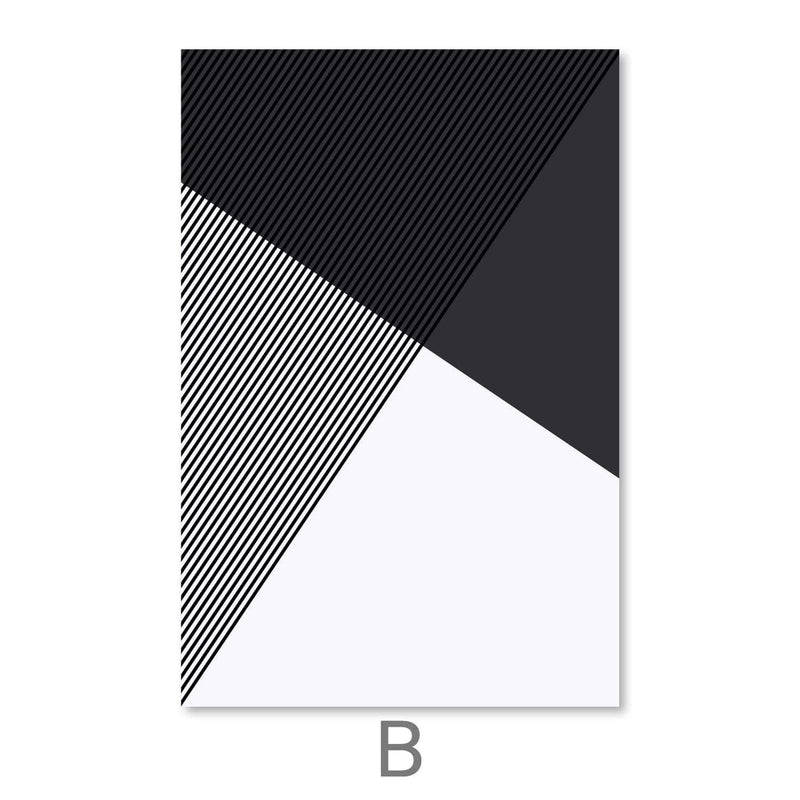 Black and White Triangles Canvas