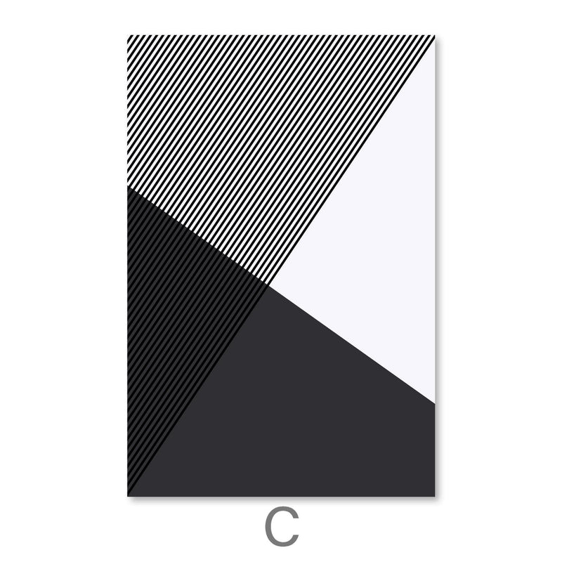 Black and White Triangles Canvas