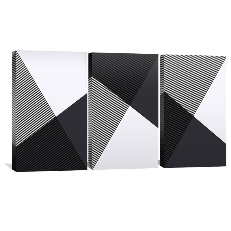 Black and White Triangles Canvas