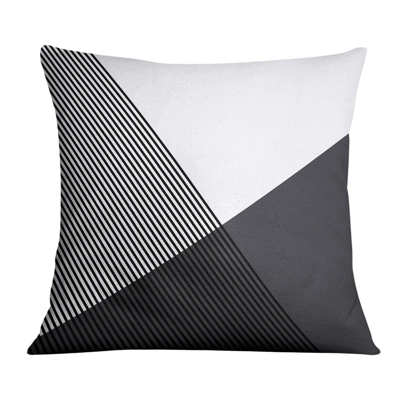 Black and White Triangles Cushion