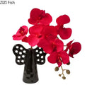 GobekUsa Elephant Ceramic Vase with Artificial Flowers for Home Decor