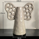 GobekUsa Elephant Ceramic Vase with Artificial Flowers for Home Decor