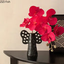 GobekUsa Elephant Ceramic Vase with Artificial Flowers for Home Decor