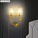 GobekUsa Nordic Crystal Prism Wall Sconce with Antler Design - Cylinder Wall Mount Light