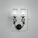 GobekUsa Nordic Crystal Prism Wall Sconce with Antler Design - Cylinder Wall Mount Light