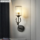 GobekUsa Nordic Crystal Prism Wall Sconce with Antler Design - Cylinder Wall Mount Light