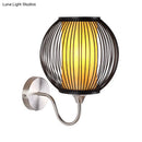 GobekUsa Black Asian Style Bamboo Wall Lamp with Gooseneck Arm - 1-Light Sconce Lighting for Bedside