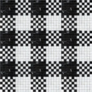 Black, Bianco Dolomiti Multi Finish Checker And Solid Marble Mosaics 12x12