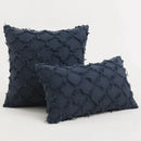 Black boho lumbar pillow cover bedroom textured woven decor by Decorbites