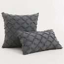 Black boho lumbar pillow cover bedroom textured woven decor by Decorbites