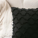 Black boho lumbar pillow cover bedroom textured woven decor by Decorbites