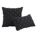 Black boho lumbar pillow cover bedroom textured woven decor by Decorbites