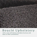 Ezra Modern Boucle Solid Wood Rounded Back Dining Chair (Set of 2)