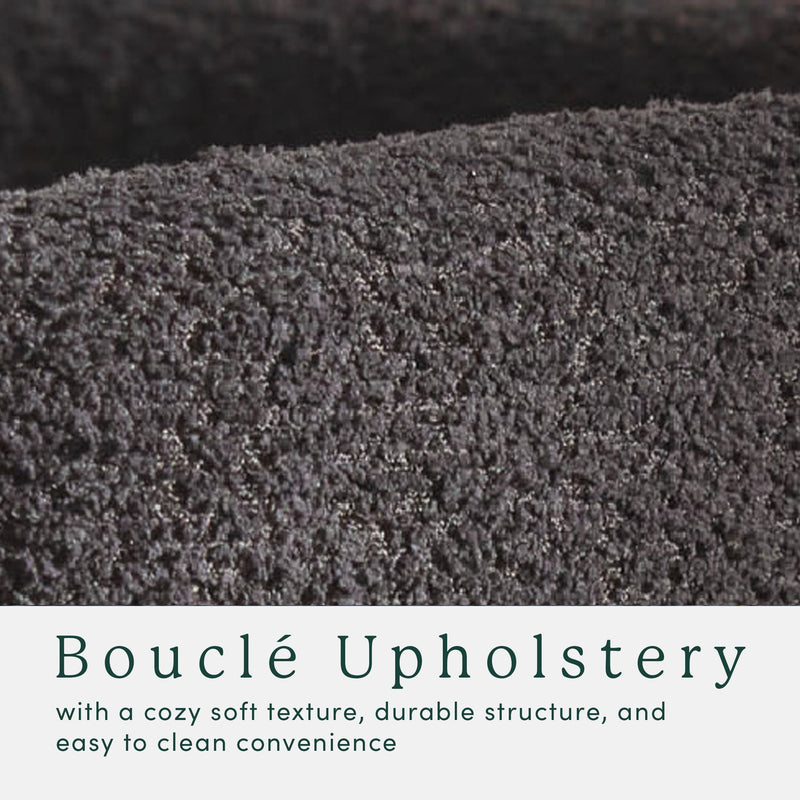 Ezra Modern Boucle Solid Wood Rounded Back Dining Chair (Set of 2)