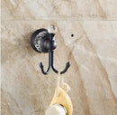 GobekUsa Black Brass & Crystal Bathroom Accessories Set - Towel Rack, Towel Bar, Paper Holder, Soap Dish, Cup Holder, Toilet JM251