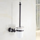 GobekUsa Black Brass & Crystal Bathroom Accessories Set - Towel Rack, Towel Bar, Paper Holder, Soap Dish, Cup Holder, Toilet JM251