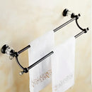 GobekUsa Black Brass & Crystal Bathroom Accessories Set - Towel Rack, Towel Bar, Paper Holder, Soap Dish, Cup Holder, Toilet JM251